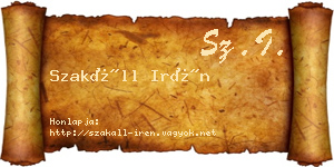 Szakáll Irén névjegykártya
