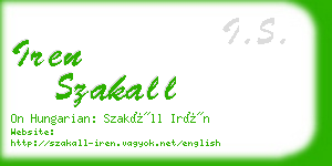 iren szakall business card